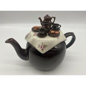Paul Cardew Brown Betty Tea Table Ceramic Teapot Vintage 1980s Collectible